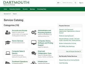 self-service portal Dartmouth